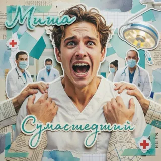 Обложка релиза «Сумасшедший»