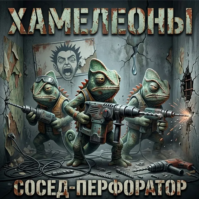 Хамелеоны — Сосед-перфоратор — обложка релиза