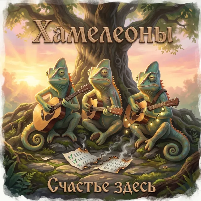 Хамелеоны — Счастье здесь — обложка релиза
