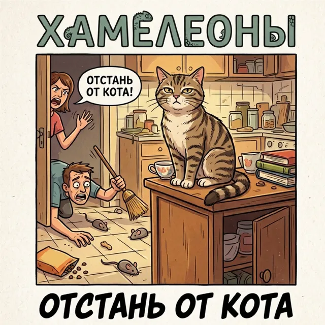 Хамелеоны — Отстань от кота — обложка релиза