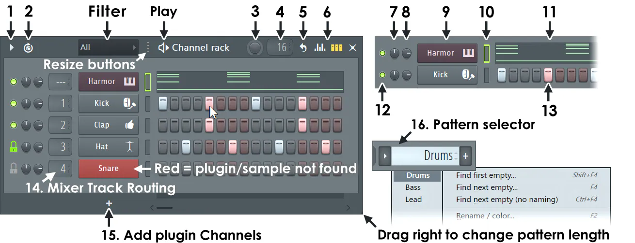 Channel Rack и пошаговый секвенсор FL Studio
